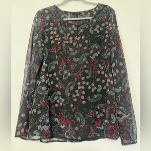 Sanctuary Black Paisley Long Sleeve Top